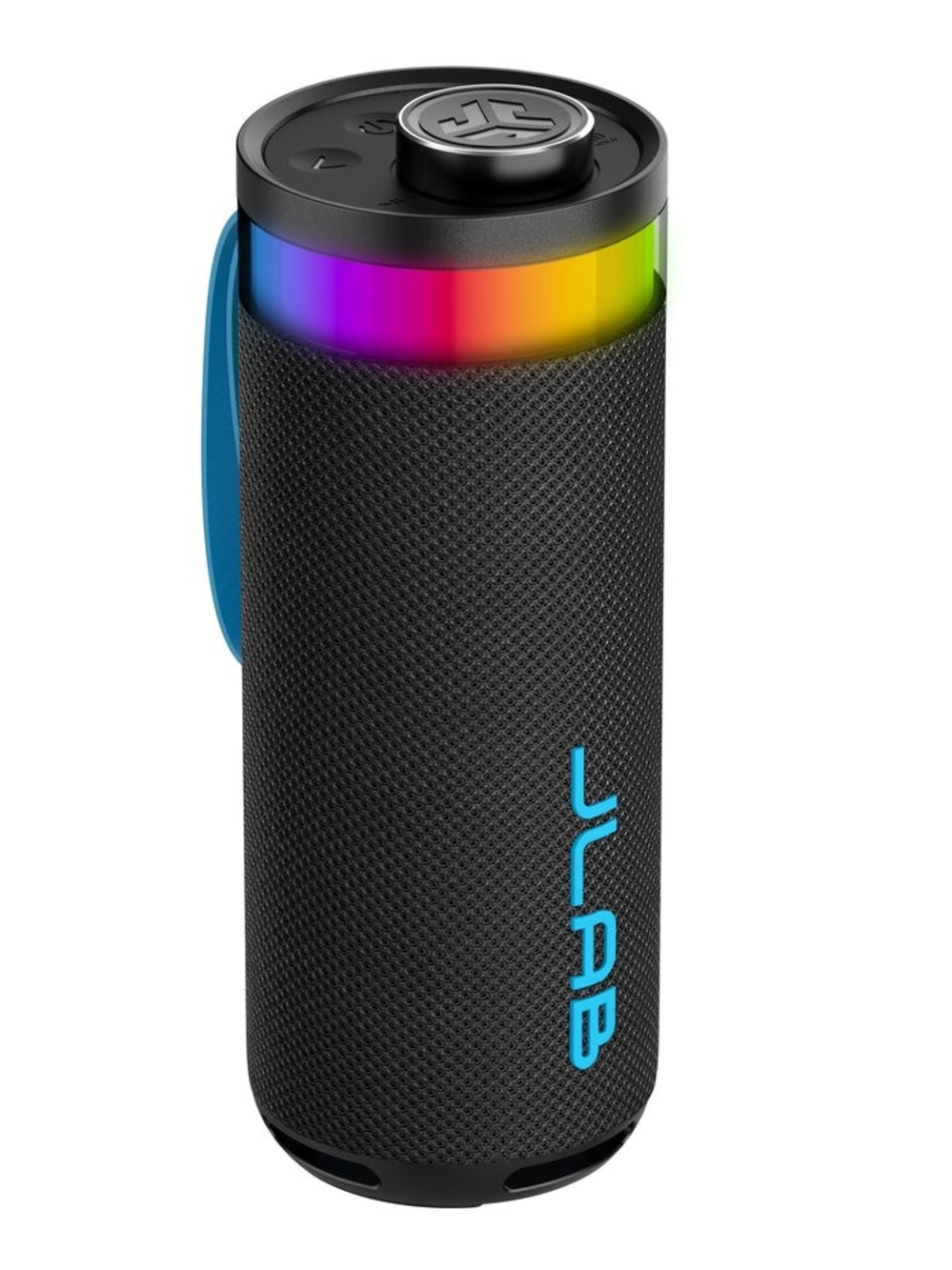 Portable RGB Bluetooth Speaker in Black with Blue Accents - JLab